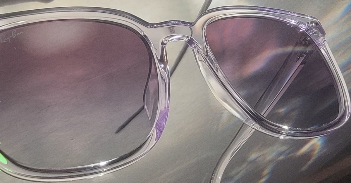 Ray Ban Sunglasses -Polished Transparent Frame DAMAGED Ray Ban Sunglasses -Polished Transparent Frame DAMAGED