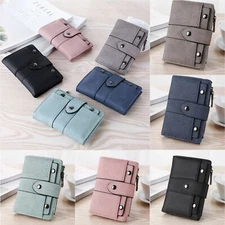 Women Small Leather Bifold Wallet Purse Clutch Holder Handbag With ID Window US