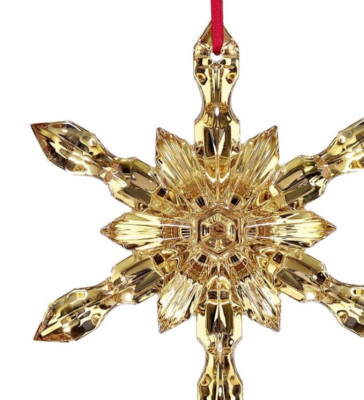 Baccarat Crystal Noel Snowflake Ornament Gold Luster 4.5