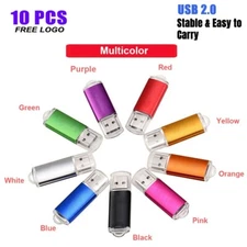 10Pcs Metal Colorful 4GB 8GB 16GB 32GB USB 2.0 Flash Drive Memory Stick Device