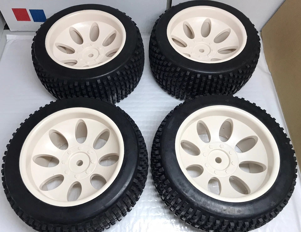 OFFROAD Tire Set 4PCS Square Drive For FG Smartech Nutech Duratrax Carson 1/5 RC - Image 2 of 4