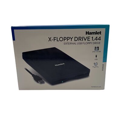 Hamlet XFDUSB - Diskettenlaufwerk 3,5'' USB, Kompatibel mit Windows und Mac
