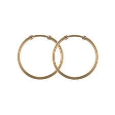 9ct Yellow Gold Pair Of Hoop Earring 25 x 2.0mm Quality UK 375 Stamped NEW & Box