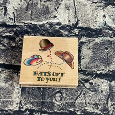 Embossing Arts HATS OFF TO YOU 82-F Hat Wood Mounted Stamp