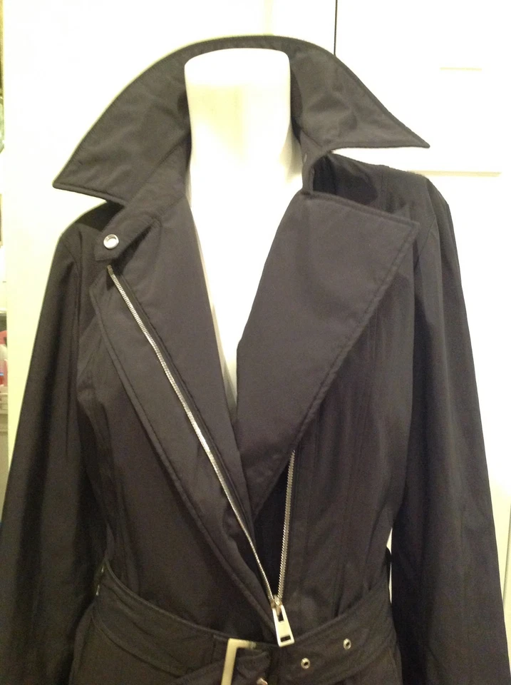 Casaco feminino Allegri Milano muito elegante com cinto marinho tamanho 42 EUA 8-10 - Imagem 4 de 4