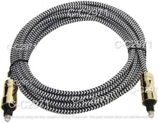 Inland Toslink Male to Male Digital Optical Cable 10ft Gold Connectors BRAND NEW