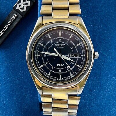 Seiko Mens DX Quartz Day Date Stainless Gold Tone Watch Seiko Mens DX Quartz Day Date Stainless Gold Tone Watch