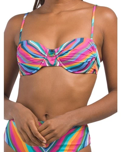 Trina Turk Louvre Striped Underwire Bikini Top Swimwear size 10 - Picture 3 of 3