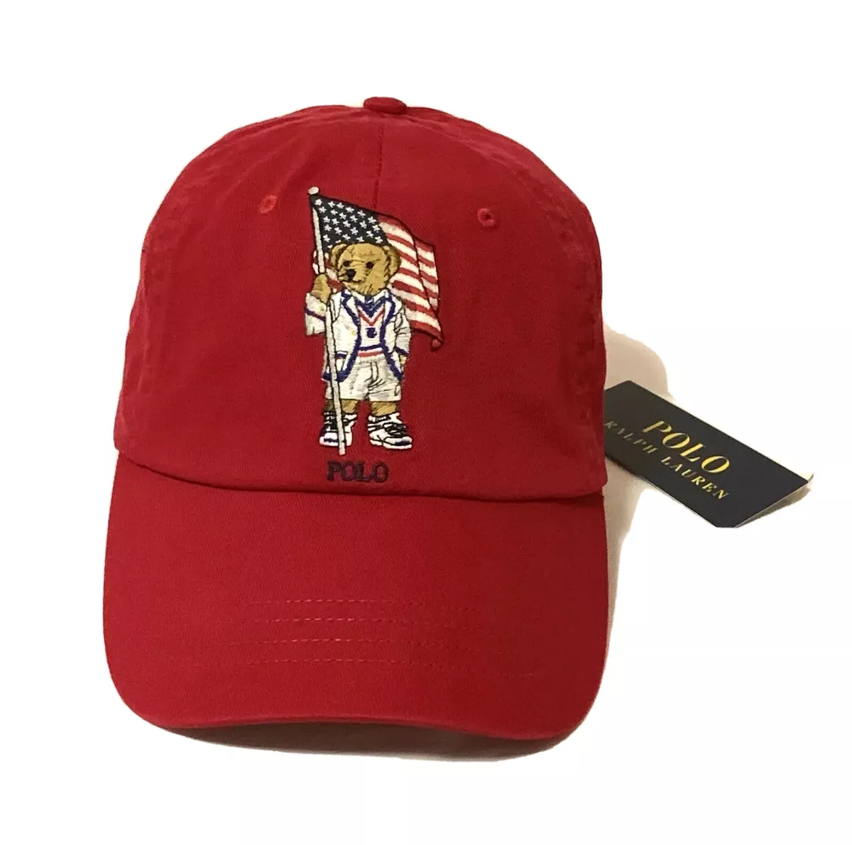 Red polo sales bear hat