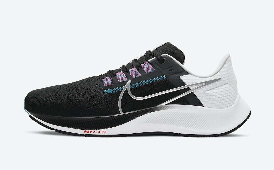 Nike Zoom Pegasus 38 Black Metallic White Fuchsia Silver CW7356