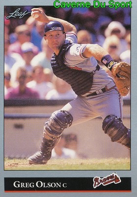226 GREG OLSON ATLANTA BRAVES BASEBALL CARD LEAF 1992