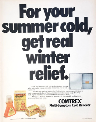 PRINT AD Comtrex Multi System Cold Reliever 1979 10x13 Summer Winter Relief