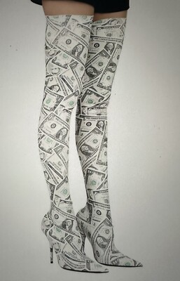 $2045 BALENCIAGA OVER THE KNEE SOCK BOOTS SZ 36