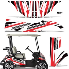 Cart Graphics Kit Decal Sticker For Yamaha Golf Cart 2007-2016 TECK RED