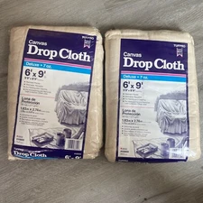 Set 2 Canvas Drop Cloth / 6 X 9 /Heavy Duty/ 7 Oz. Deluxe TUFPRO Painter’s Best