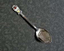 Canada Calgary Alberta Souvenir Enamel Sterling Silver Spoon Herald Building EUC