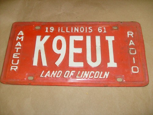 Illinois 1961 radioamatore prosciutto operatore vecchia targa K9EUI - Foto 3 di 5