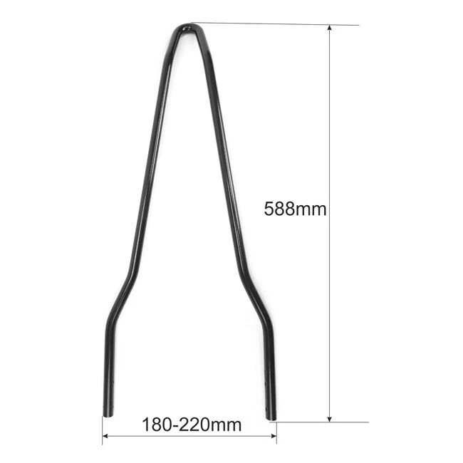 Westland SissyBar H= 23,2", B=18cm-22cm, Schwarz, für Harley-Davidson - Bild 2 von 3