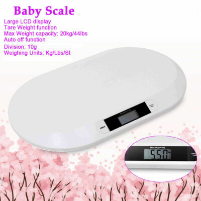 44Ibs Electronic Digital Baby Infant Scale LCD Display ABS Weight Grow Baby Pet