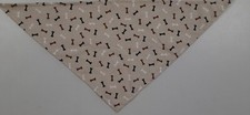 Buster Brown Dog Bandana/Scarf, Bones, Tan, Custom made by Linda, XS, M