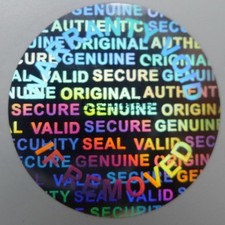 100 Round Serial Number Security Hologram Tamper Evident Warranty Labels 25 mm