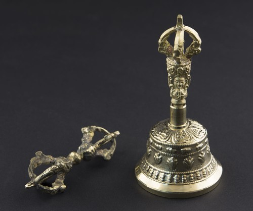 Campana Tibetana Con Dorje - Vajra - A 11cm Ø 5.5cm - Set 1er Premio #7287