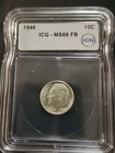1946- Roosevelt Dime MS66 FB ICG