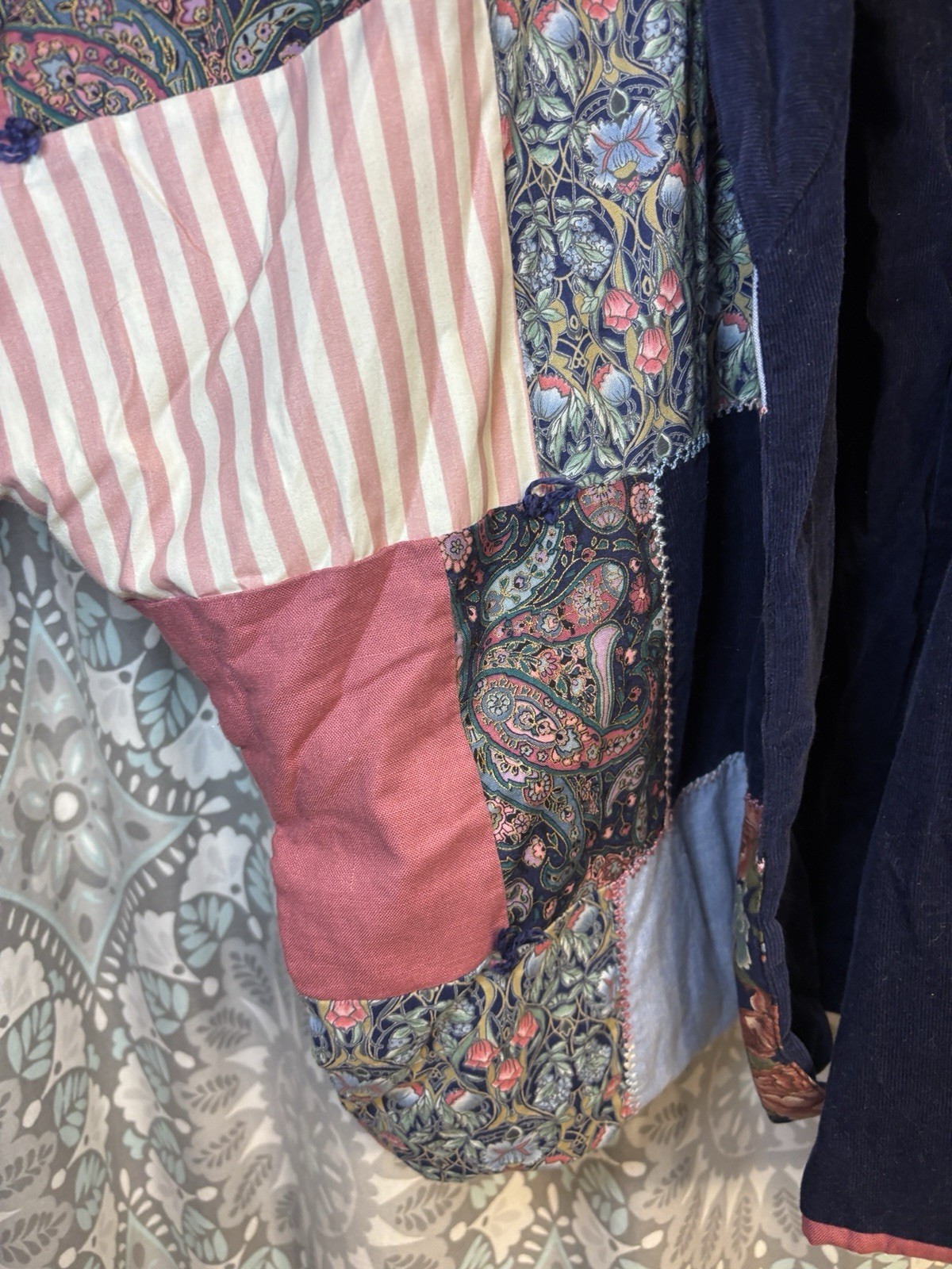 Vintage Handmade Grannycore Patchwork Cardigan Re… - image 3