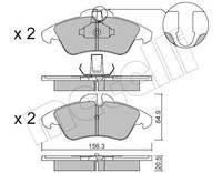 Metelli Bremsbelagsatz, Scheibenbremse 22-0256-1 FüR MERCEDES-BENZ