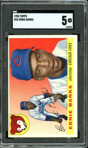 1955 Topps #28 Ernie Banks Cubs HOF SGC 5 EX