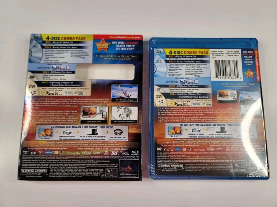 The Lion King 3D: Diamond Edition Target Exclusive Rare (3D/Blu-ray/DVD) New - Image 4 of 4