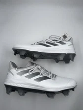 Adidas Adizero Afterburner Pro White Silver Baseball Cleats FZ4225 Men's 10.5