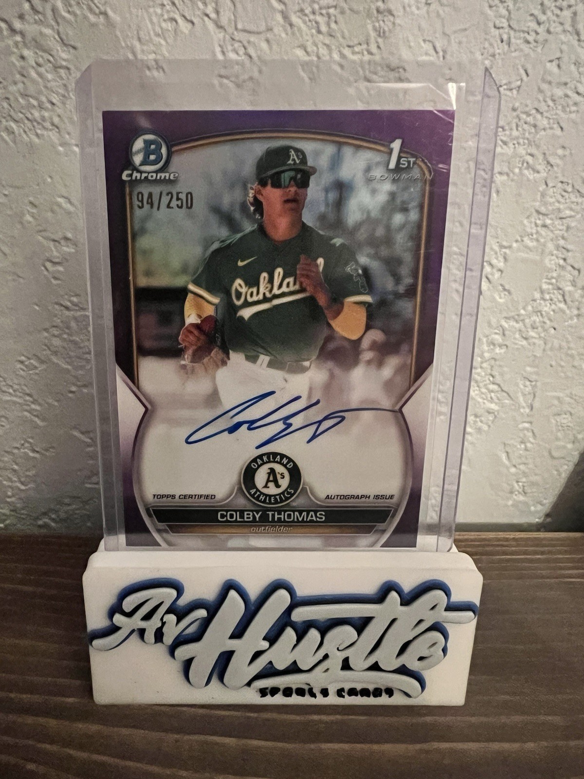 COLBY THOMAS 2023 Bowman Chrome 1st Purple Refractor Auto /250 #CPA-CT ATHLETICS