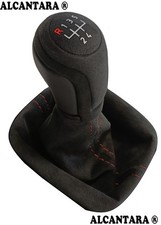 FÜR AUDI A3 8L 8P 8V  SCHALTSACK SCHALTKNAUF 12mm ALCANTARA© 5G  ROT D2