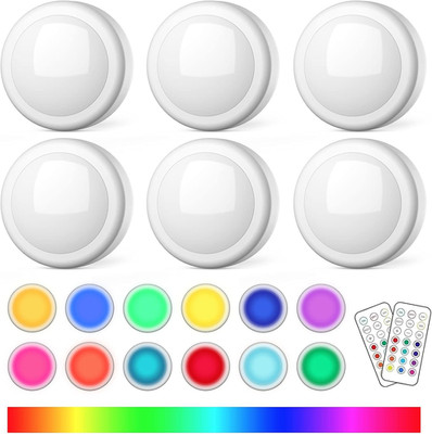 Puck Lights with Remote Control, Battery Operated LED Push Light Wireless, 13 Co