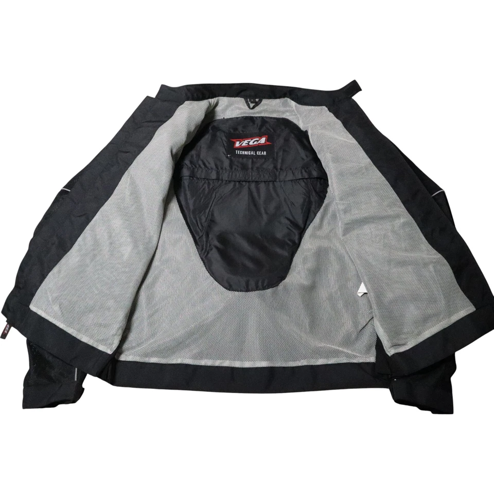 Chaqueta acolchada negra Vega Technical Gear talla pequeña de malla para motocicletas EN1621-1 Foto 3 de 4