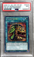 Yugioh Card 1st Ed. Pot of Extravagance Secret Rare PSA 9 Mint, MP20-EN030 2020