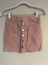 Children's Place Pink corduroy skirt pockets snap closure Girls Size 6 1636