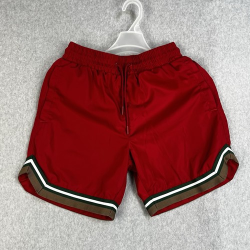 Maison Article Shorts Mens Small Red Gym Mesh Lined Drawstring Basketball