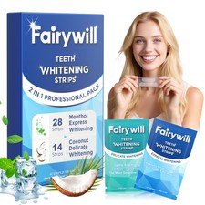 Fairywill 42pcs Teeth Whitening Strips Bleaching White Strips Tooth Whitener