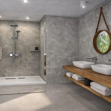 Image of Shower Wall Panels 1m x 2.4m Waterproof Bathroom PVC Wet Wall Cladding 10mm