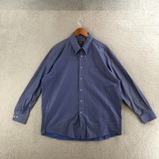 Boss Hugo Boss Shirt Mens 17.5 Blue Button-Down Long Sleeve Dress Shirt Cotton