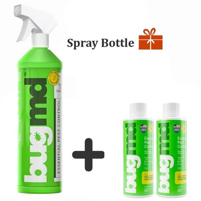 Pack of Two - BUG MD Essential Oils Concentrate 3.7 Oz Safely Kills Bugs x2