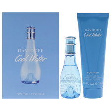 Cool Water by Davidoff for Women - 2 Pc Gift Set 1oz EDT Spray, 2.5oz Body Lotio