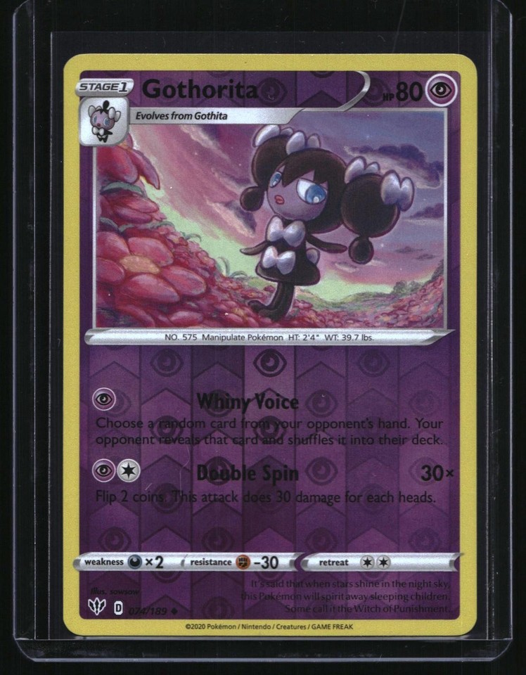 Pokemon Darkness Ablaze Gothorita Reverse Holo Uncommon TCG Card Pokemon Darkness Ablaze Gothorita 074/189 Reverse Holo Uncommon TCG Card