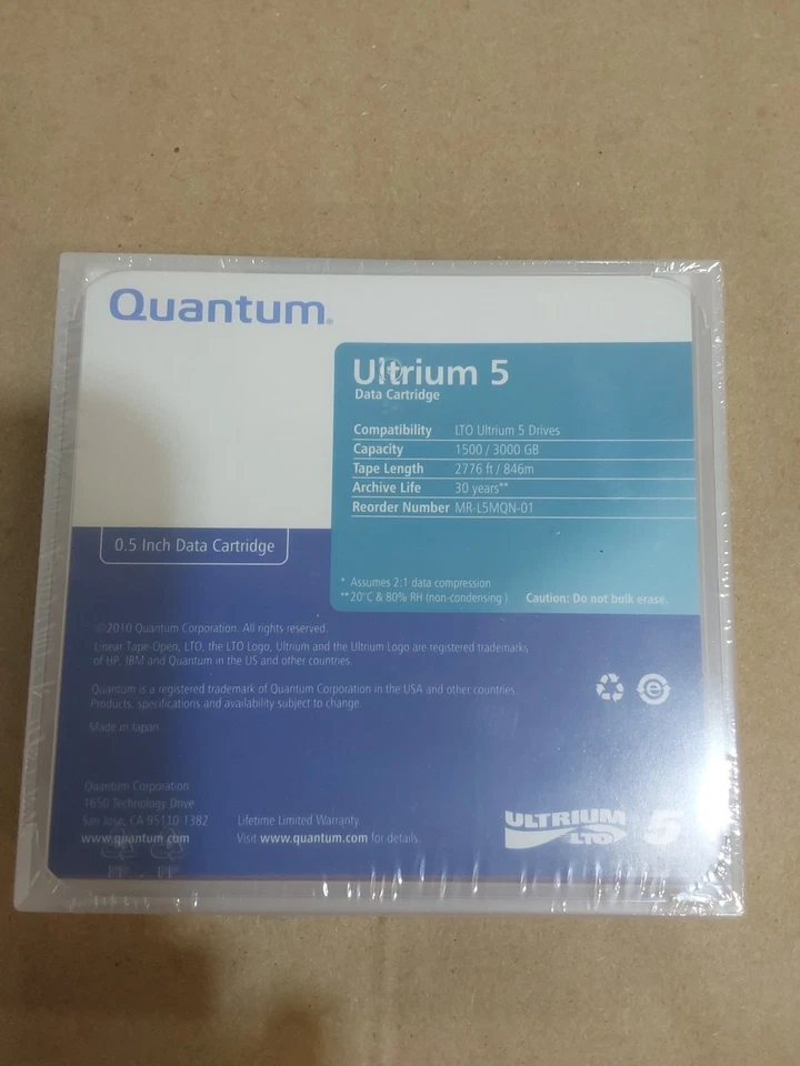 Quantum Ultrium 5 Data Cartridge 1500/3000 GB  LTO Ultrium 5 Drives MR-L5MQN-01  - Image 3 of 3