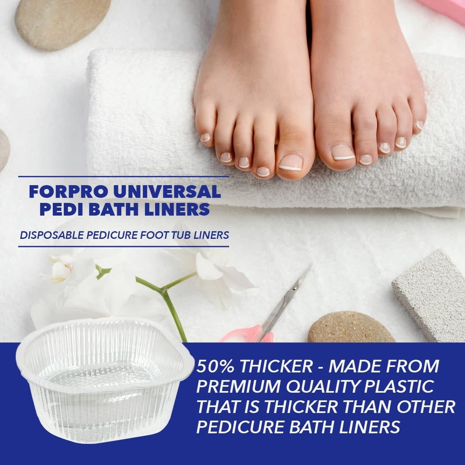 ForPro Professional Collection Universal Pedi Bath Liners - 50% THICKER - Fit...