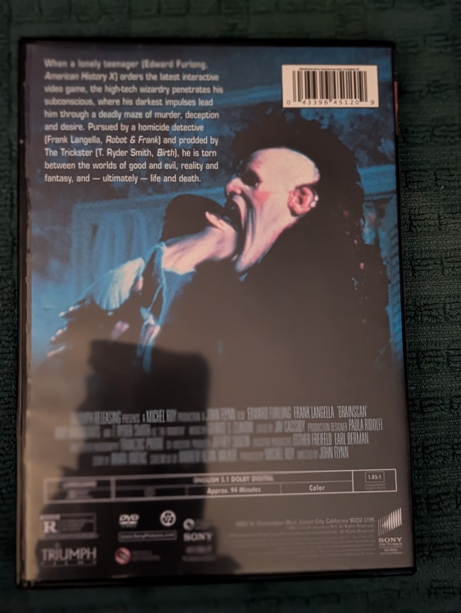 Brainscan (1994) DVD 2003 Movie Edward Furlong, Frank Langella, T
