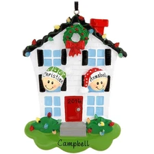 House Multi Family of 2 3 4 5 6 Personalized  Christmas Ornament