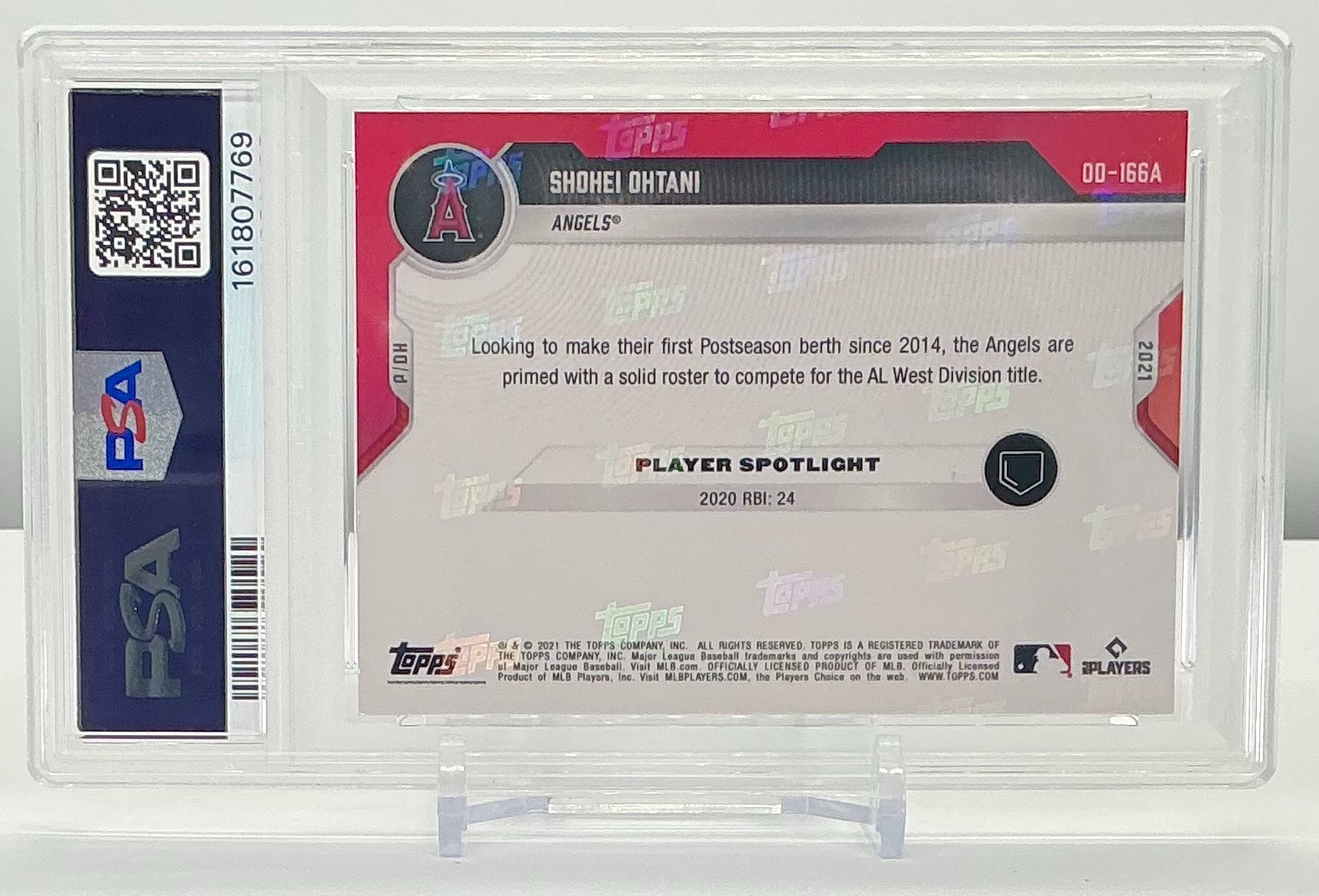 SHOHEI OHTANI 2021TOPPS NOW ROAD TO OPENING DAY-AUTO(/99 #OD166A PSA9!MINT!POP6! view 7